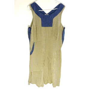 REBE by Debra Weiss Gingham Patchwork Dress Handmade Art-to-Wear Womans Large